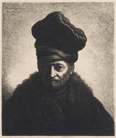 KG 04022
<br/>
Man met bontmuts, halffiguur van voren
<br/>
<em>Rembrandt (1606-1669)</em>
